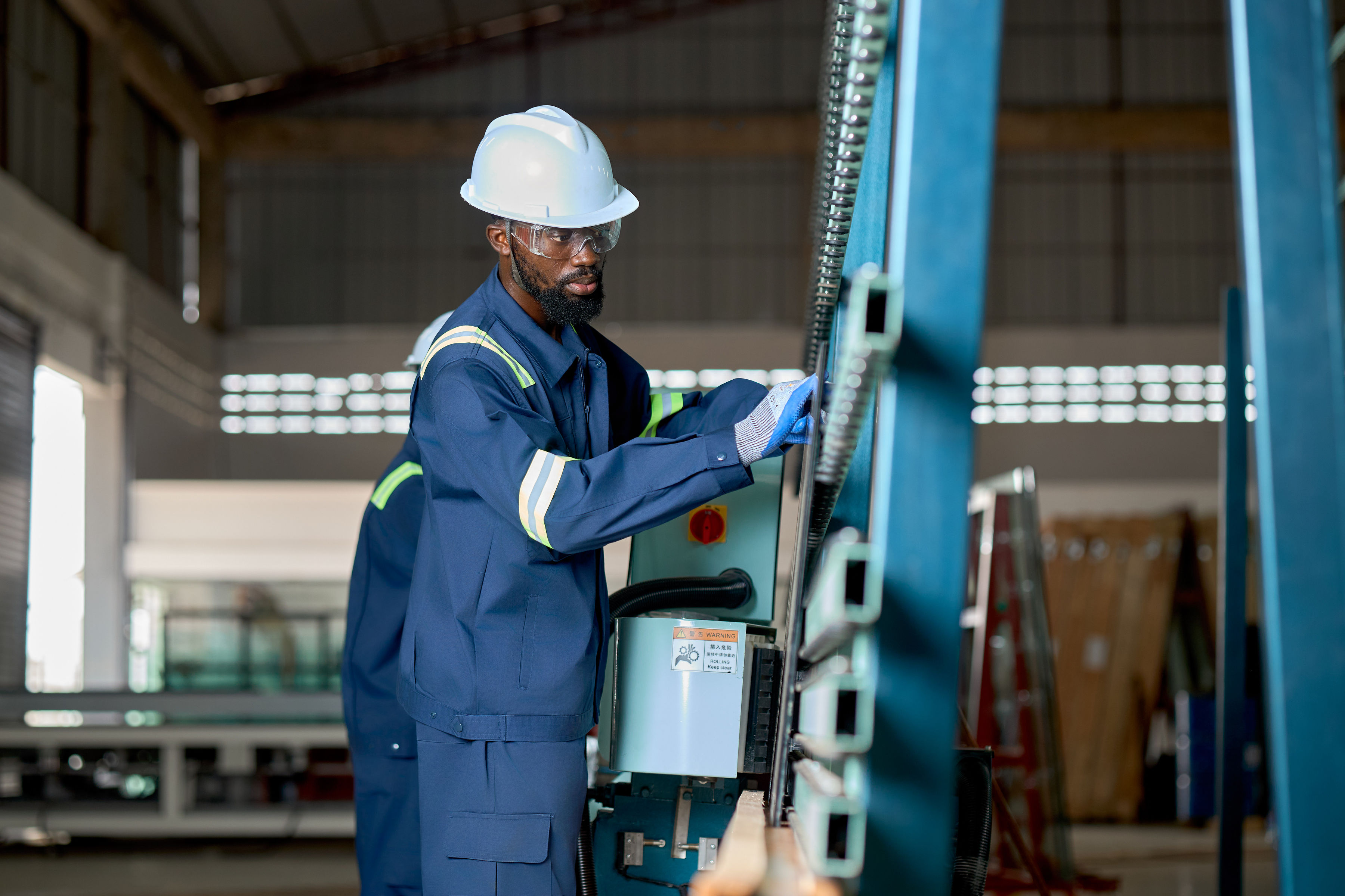 Two workers collaborating