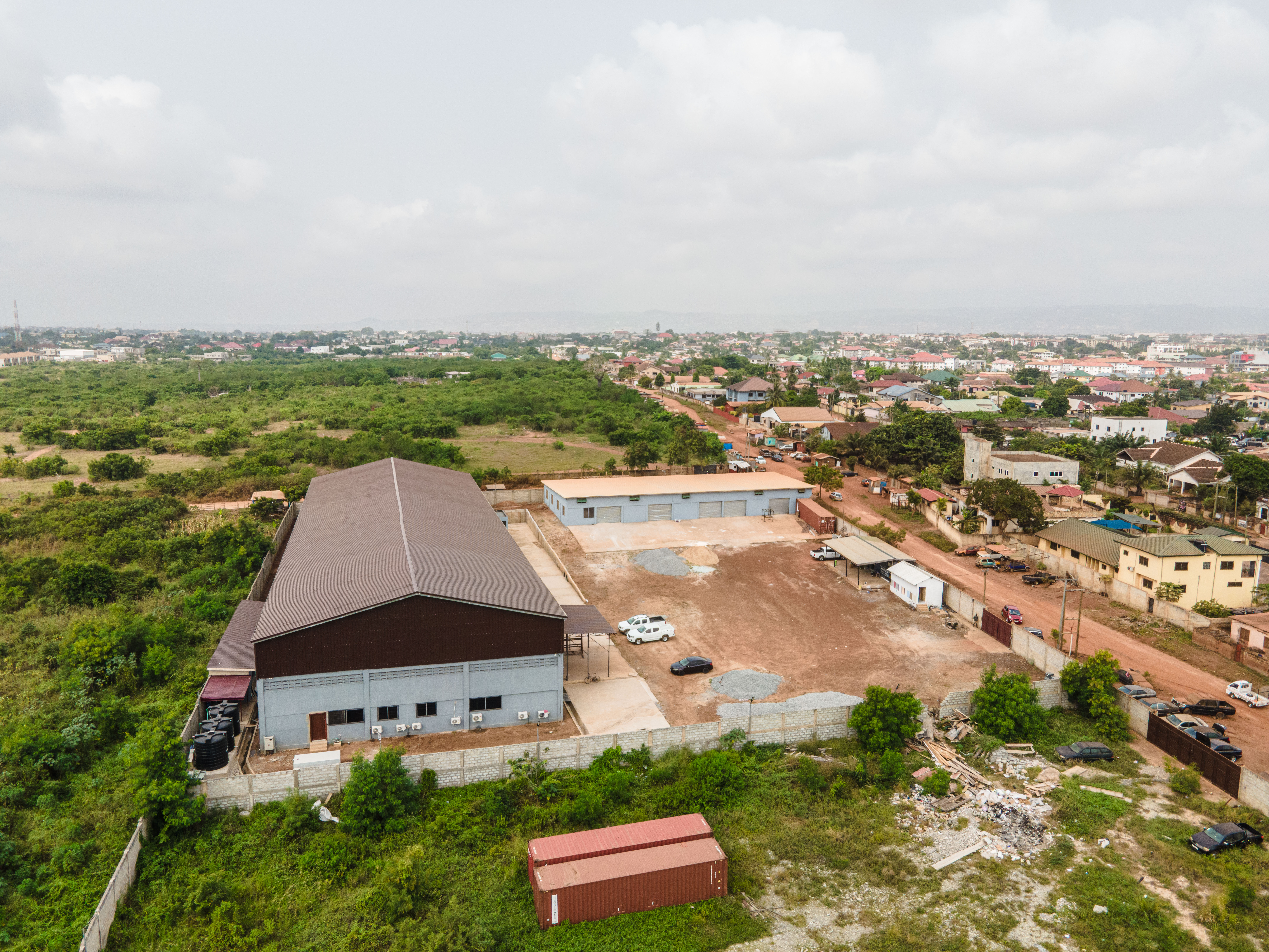 A modern building with a glass facade